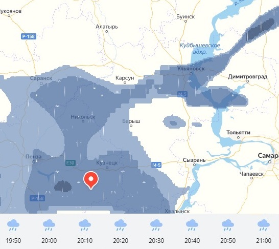 В Ульяновской области ожидается сильный дождь и гроза