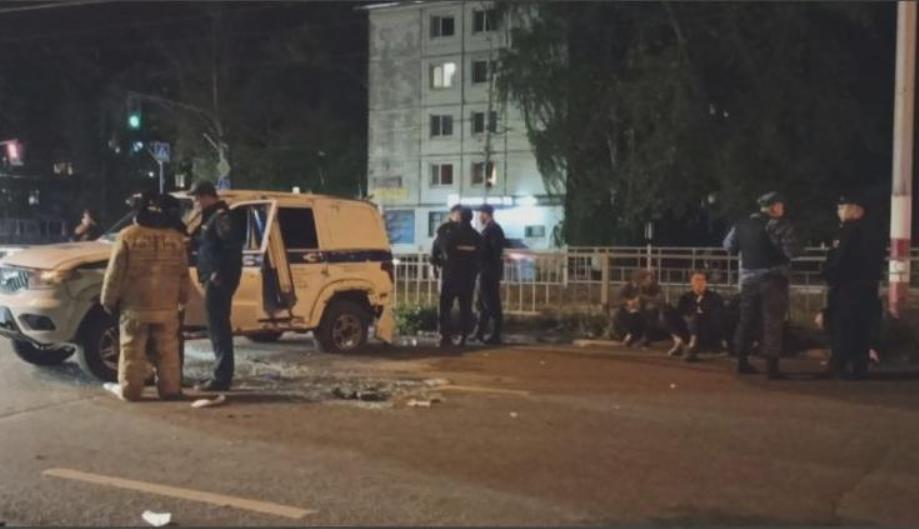 В Засвияжье УАЗ столкнулся с такси, пострадали полицейские
